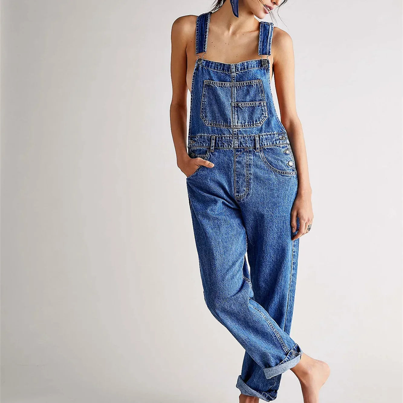 Riley | Pantalones de Tirantes Clásicos de Mezclilla