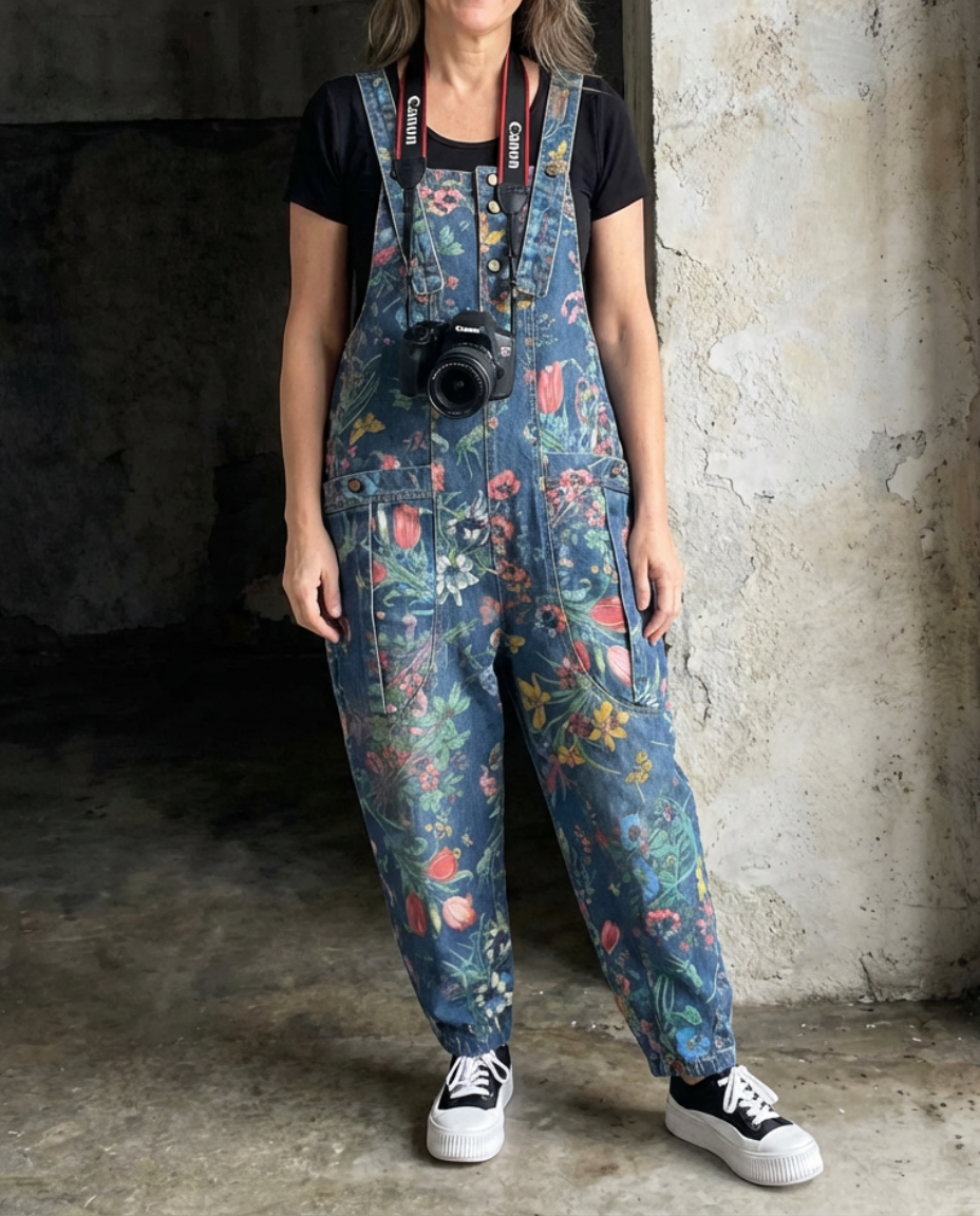 Flora | Overoles Baggy con Estampado Floral