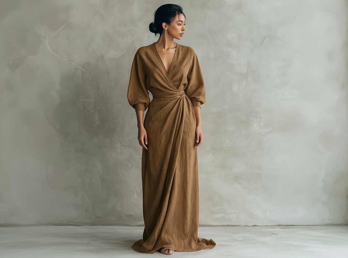 Vestido Maxi Minimalista de lino