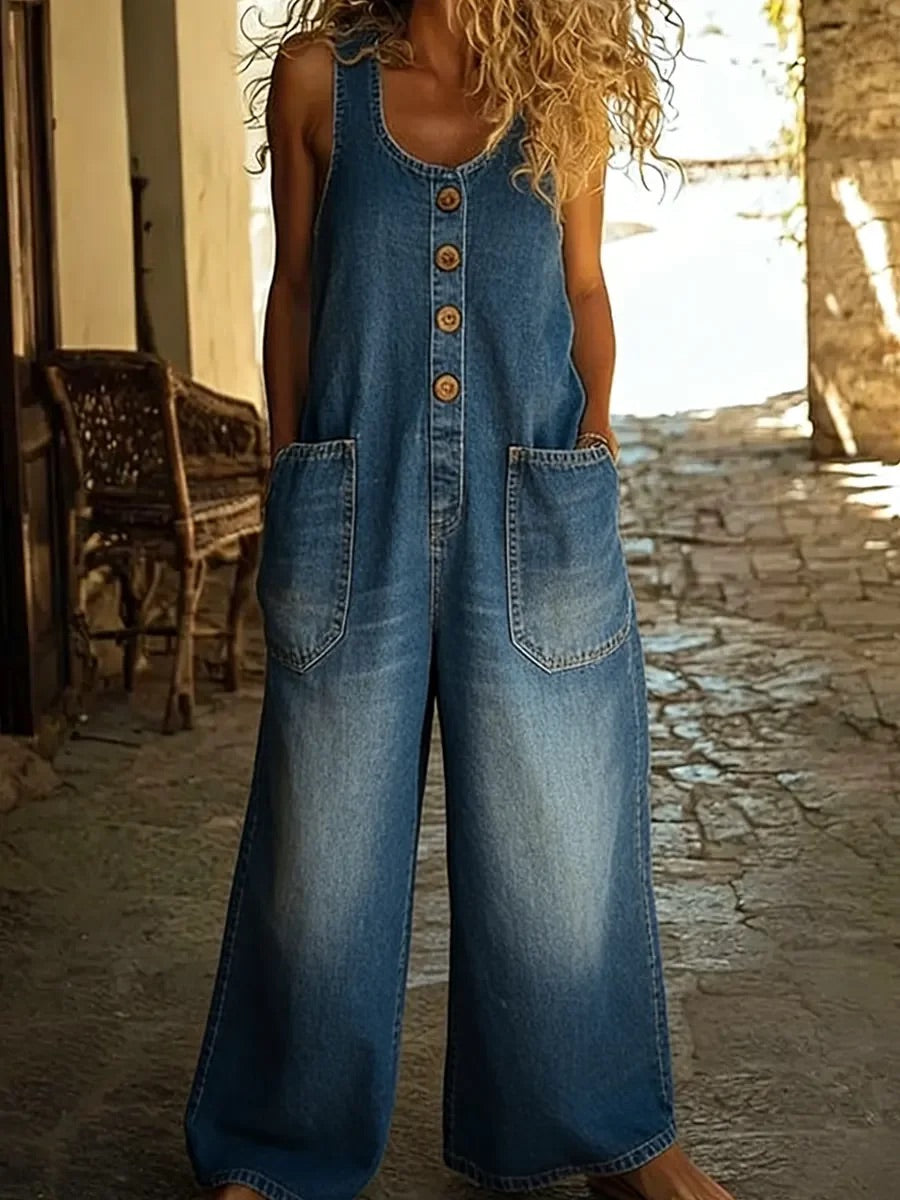 Saylor | Overoles de Denim de Algodón Lavado Vintage